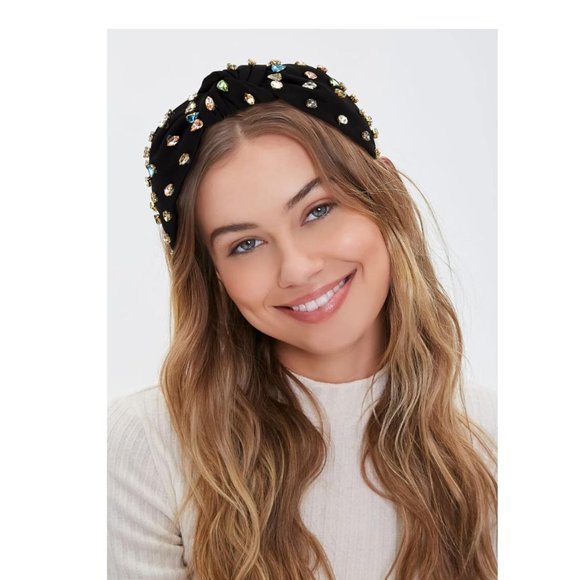 NEW! EXCLUSIVE ZARA BLACK PADDED RHINESTONES HEADBAND - Picture 6 of 7